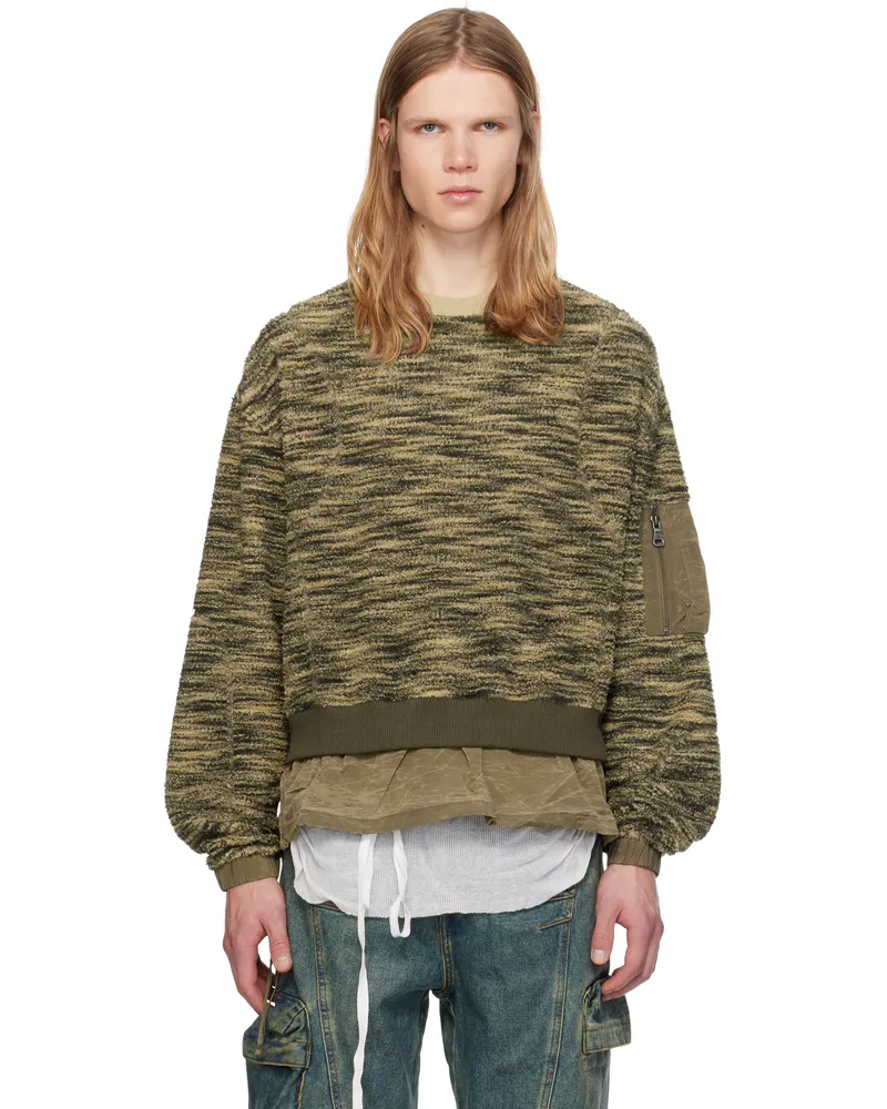 Andersson Bell Khaki Layered Fleece Sweatshirt Khaki