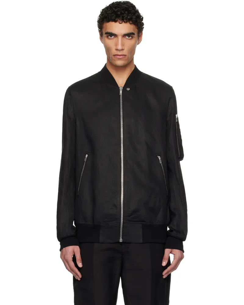 Rick Owens Black Hollywood Classic Flight Bomber Jacket 09