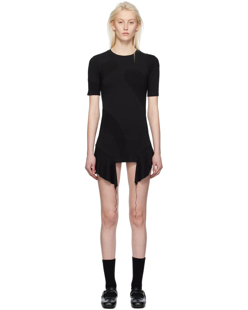 OPEN YY Black Paneled Minidress Black