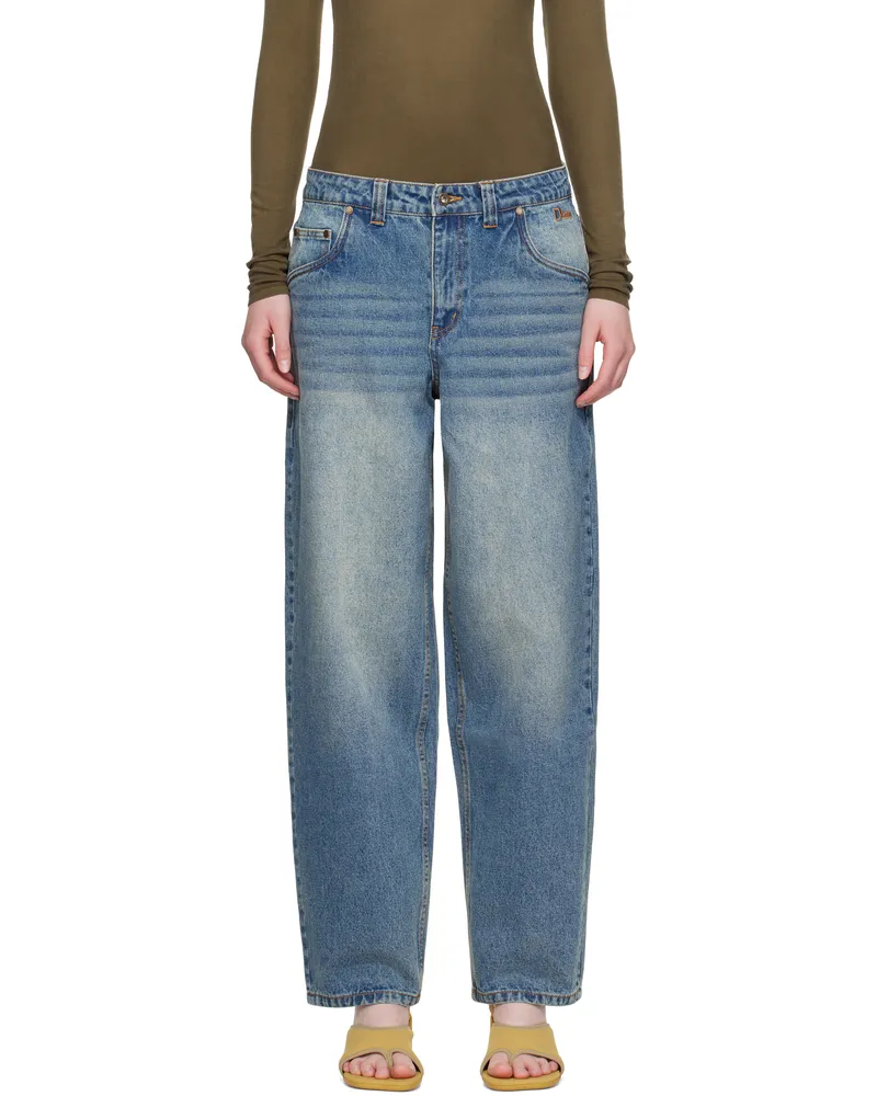 Dime Blue Classic Baggy Jeans Sandblasted