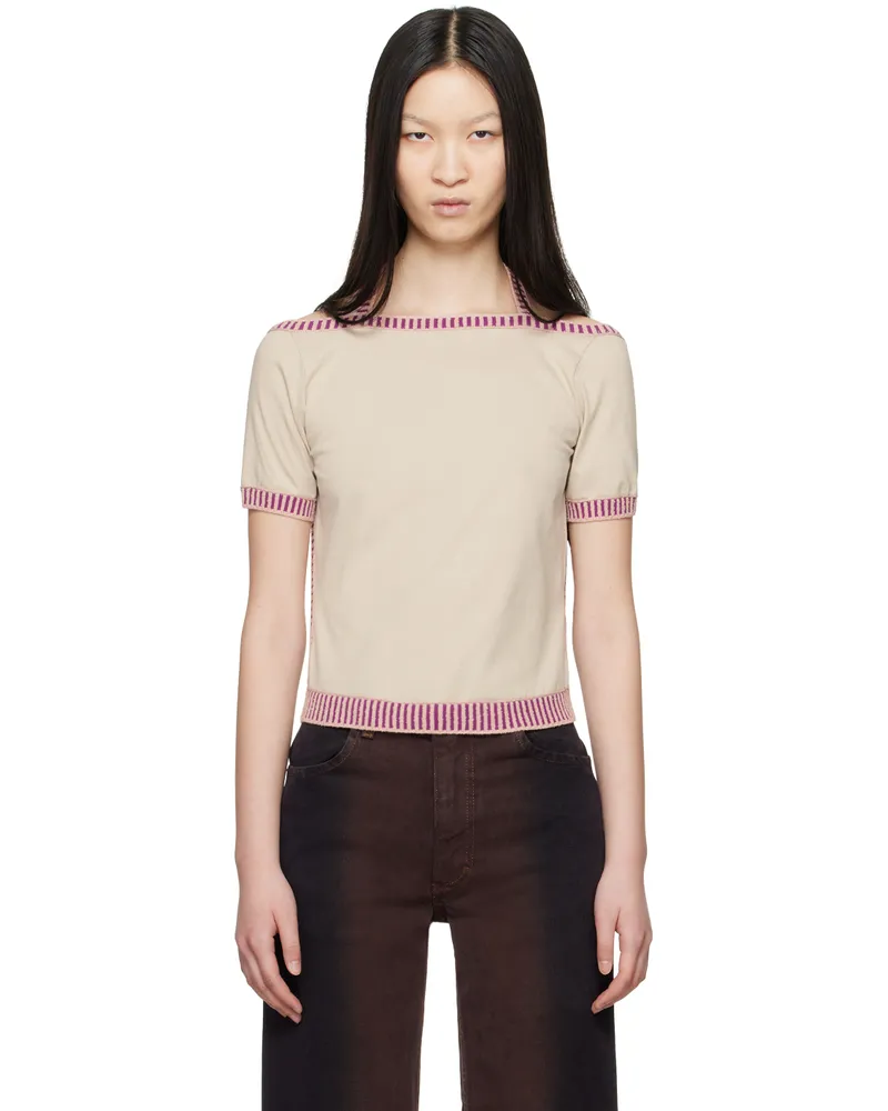 Eckhaus Latta Beige Edge T-Shirt Concrete