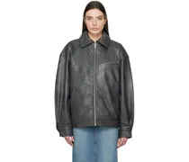 Gray Veda Marco Leather Jacket