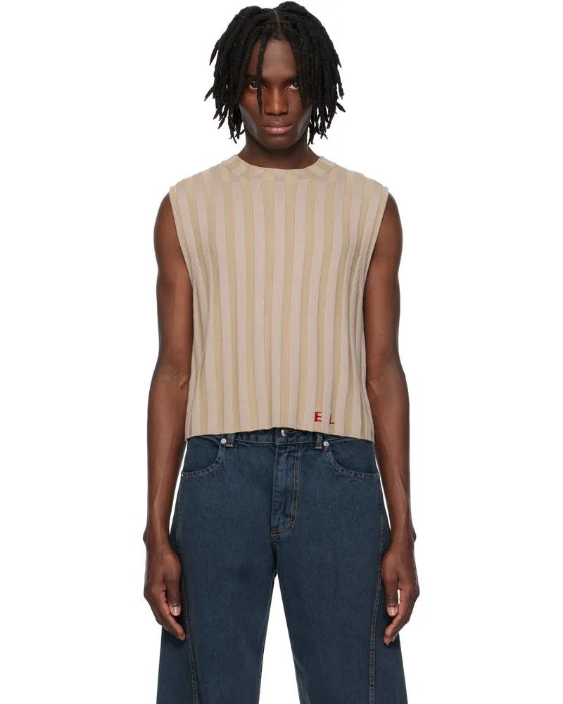 Eckhaus Latta Beige Keyboard Vest Dune
