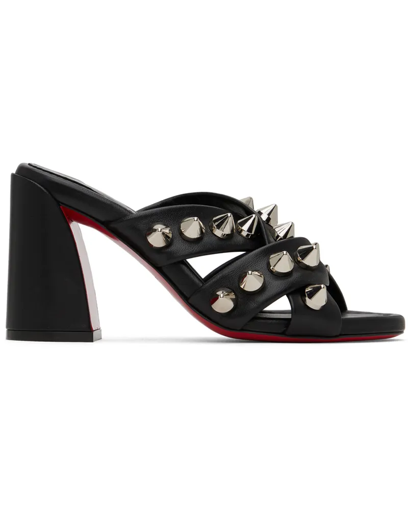 Christian Louboutin Black Spika Club Heeled Sandals B439