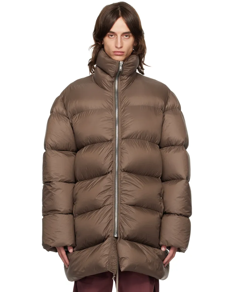 Rick Owens Brown Porterville Turtle Down Coat 134