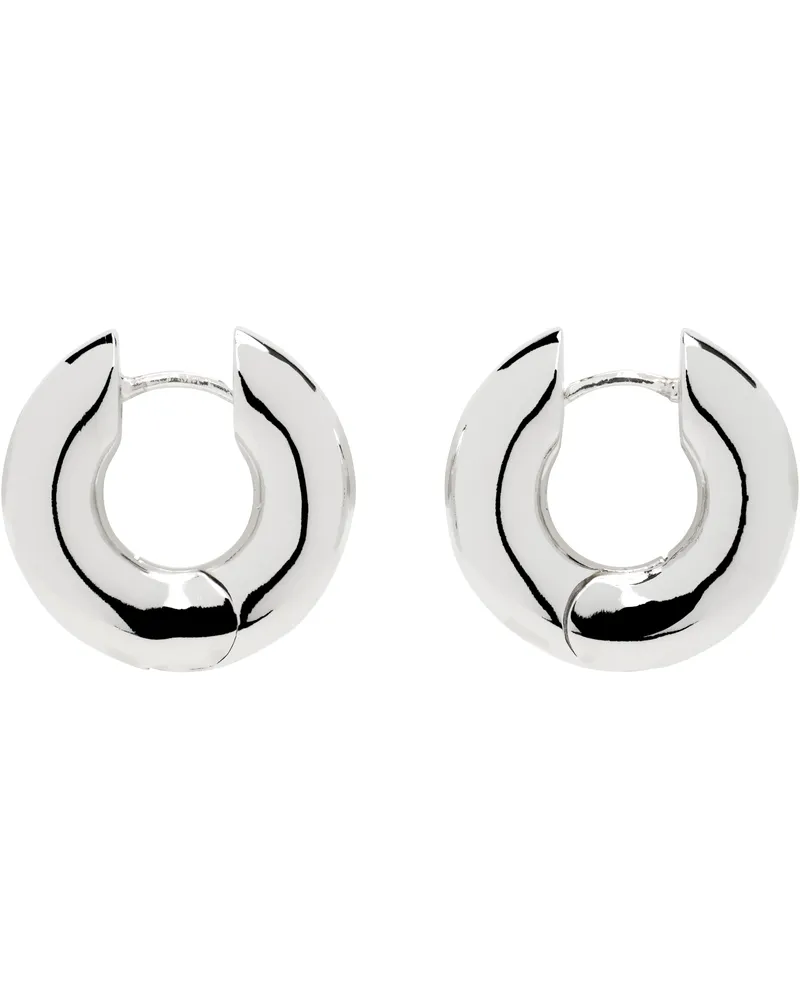 Laura Lombardi Silver Medium Terra Hoop Earrings Silver