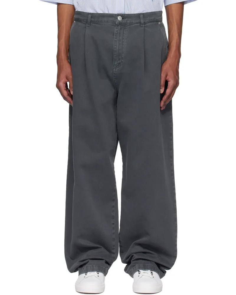 Moschino Black Laurel Crown Emblem Trousers Black