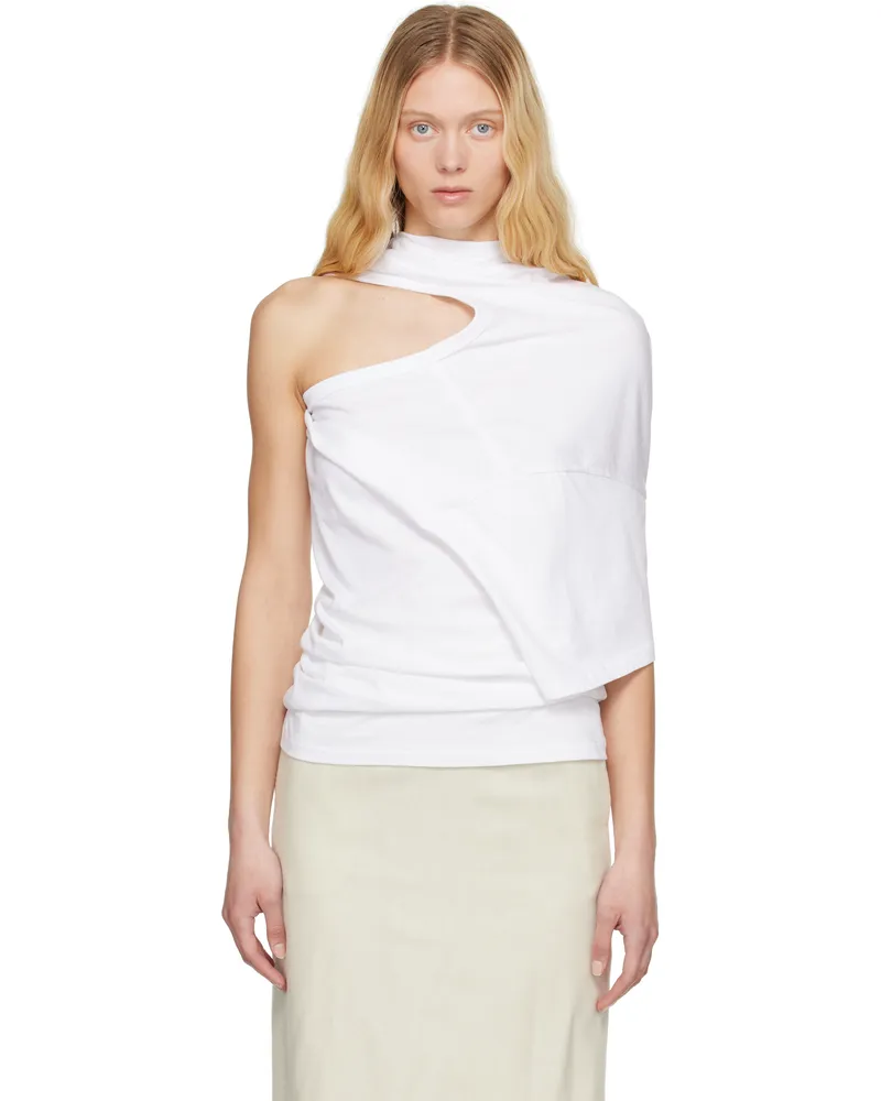 Christopher Esber White Distort Cutaway T-shirt White