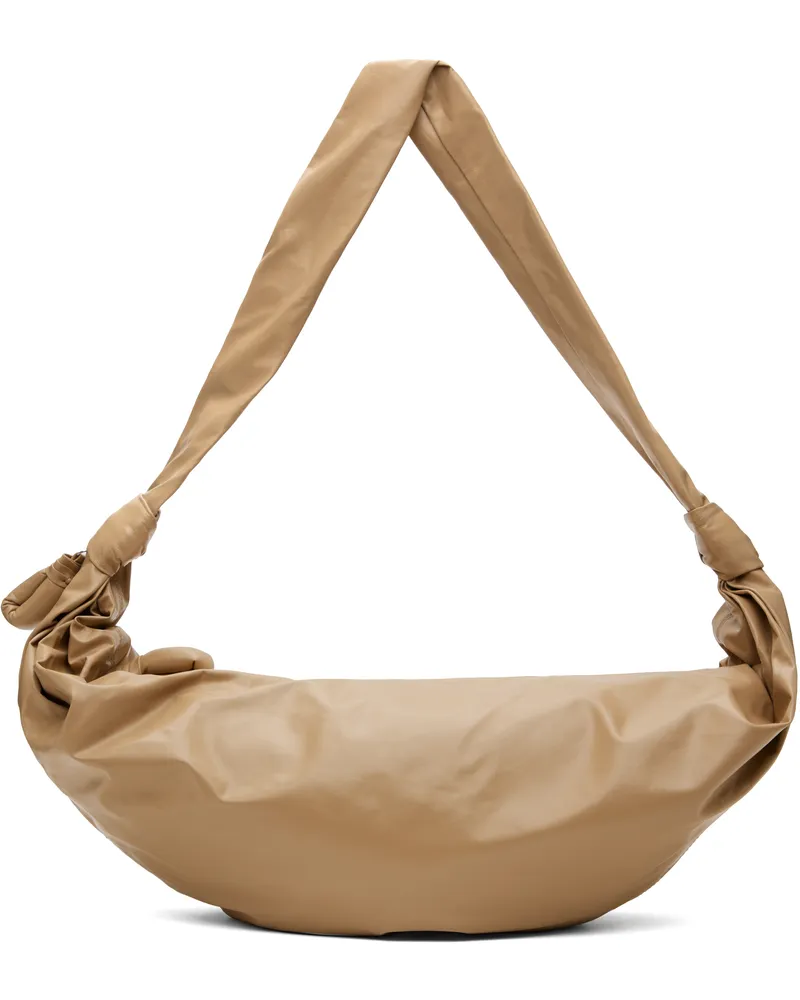 Christophe Lemaire Beige Large Soft Croissant Bag Ye539