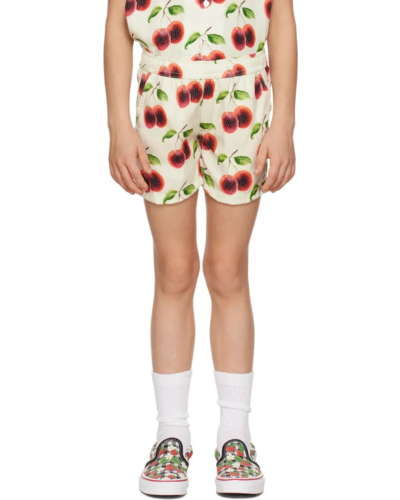 ENDLESS JOY Kids Off-White Rambuten Shorts Cream