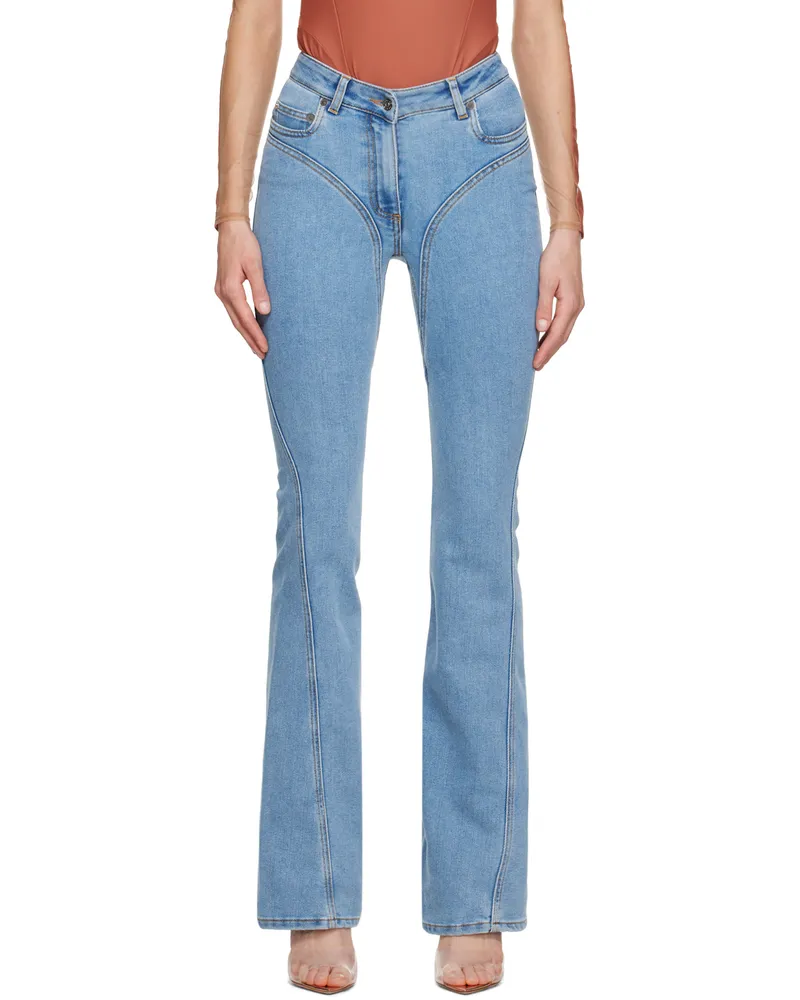 Thierry Mugler Blue Spiral Jeans 6048