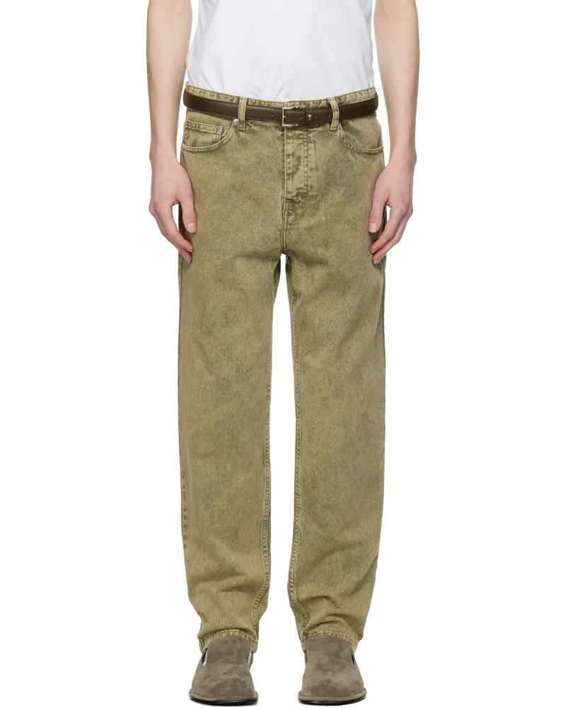 AMI Paris Green Cotton Tapered Fit Jeans 375