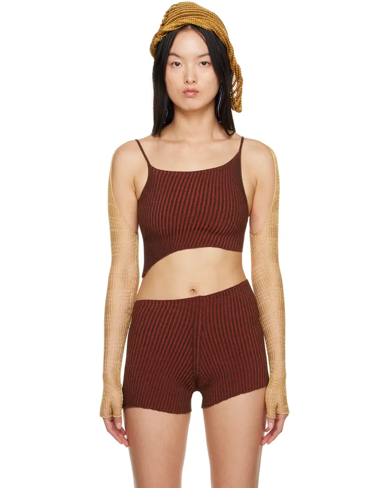Isa Boulder SSENSE Exclusive Gold Lacework Sleeves Gold