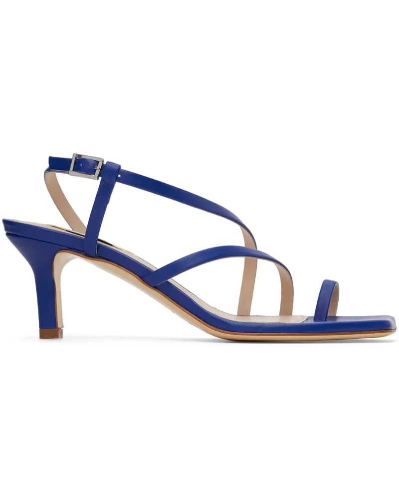 Elleme Blue Twist Strap Heeled Sandals Blue
