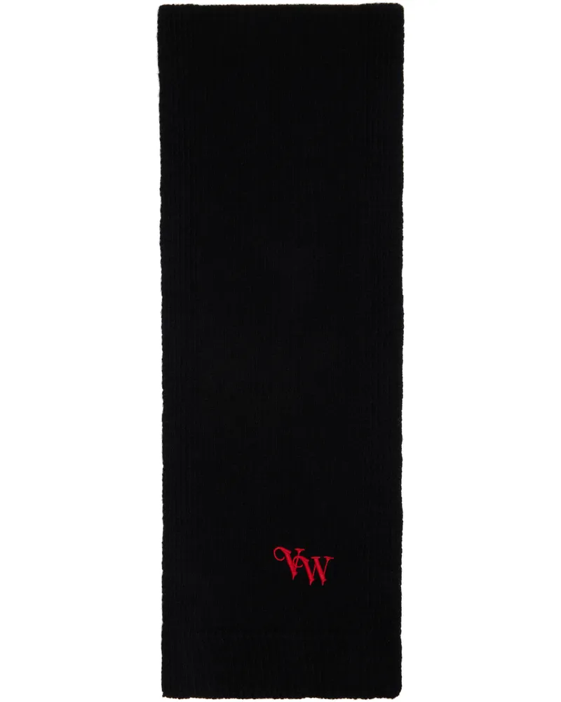Vivienne Westwood Black Classic Cashmere Scarf Aw24-n401