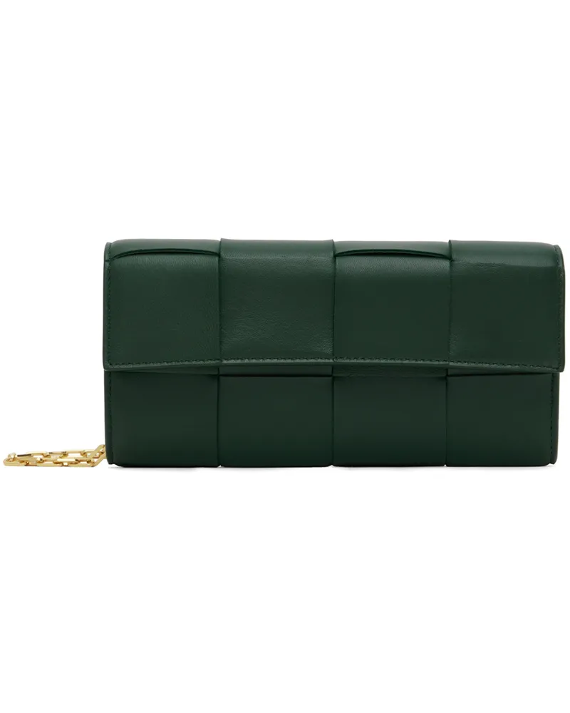 Bottega Veneta Green Intreccio Cassette Chain Bag 3035