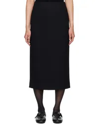 SHUSHU/TONG Black Straight Fit Midi Skirt Bablack