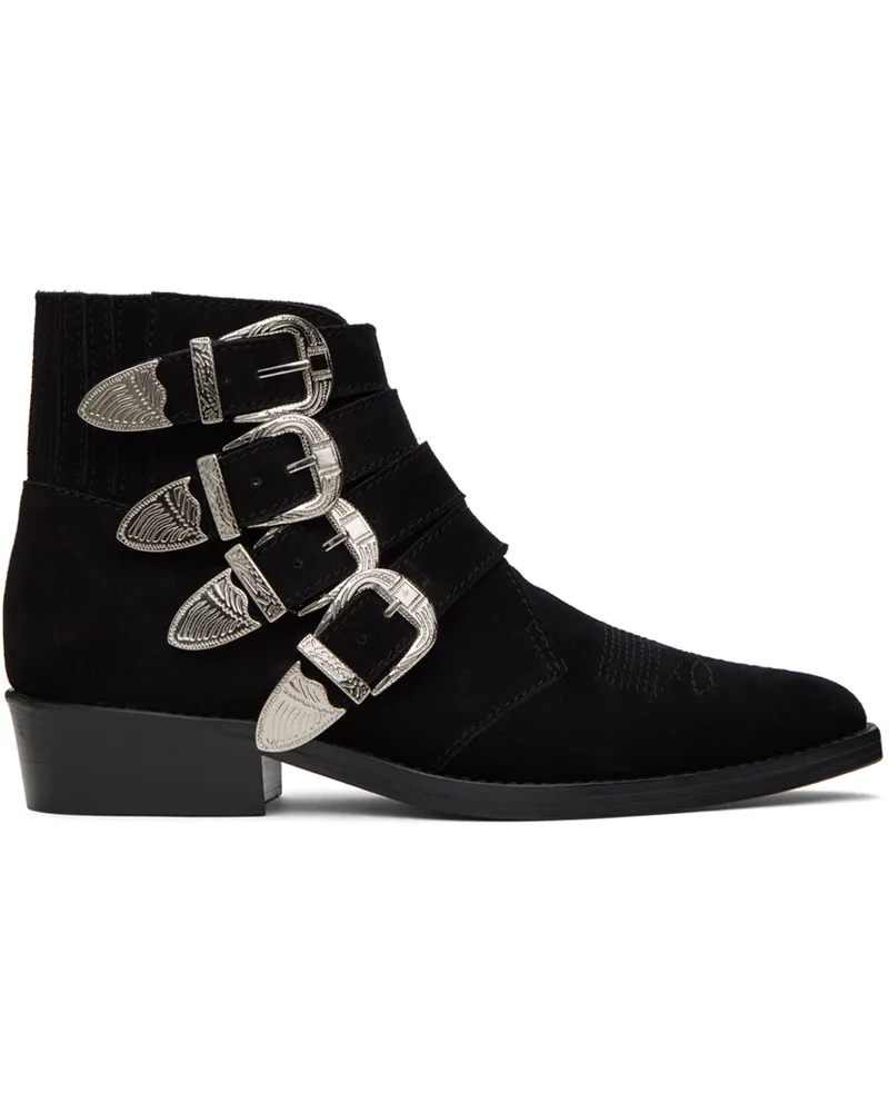 Toga Black Buckle Boots 4901169
