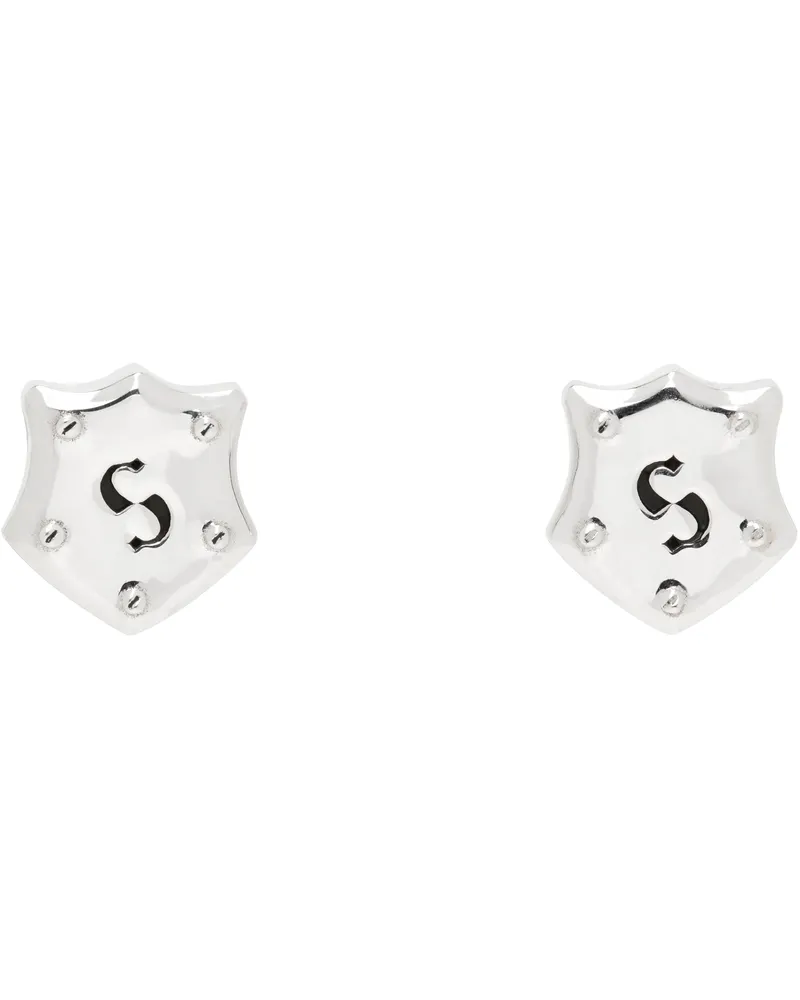 Stolen Girlfriends Club Shield Stud Earrings Sterling