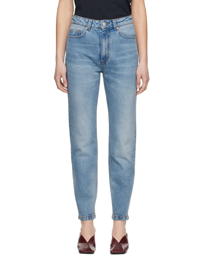 AMI Paris Blue Cotton Classic Fit Jeans Used