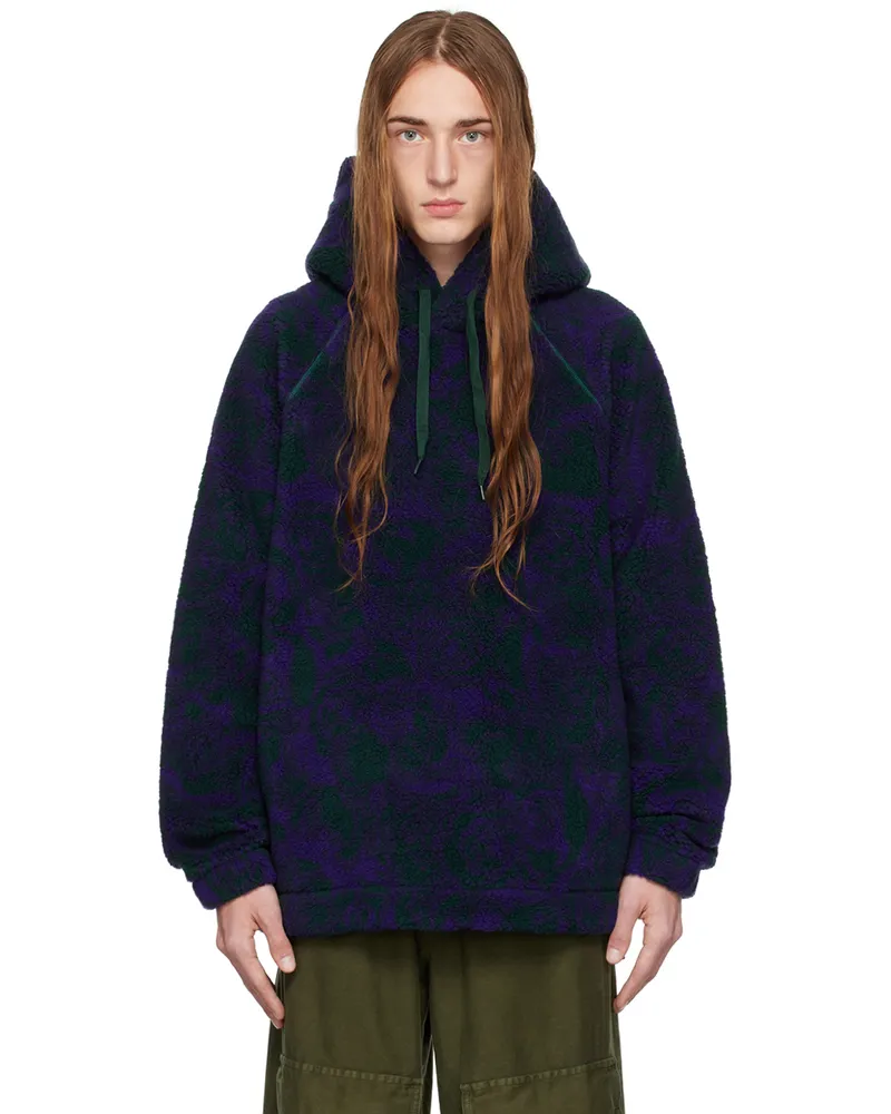 Burberry Purple & Green Rose Print Hoodie Vine