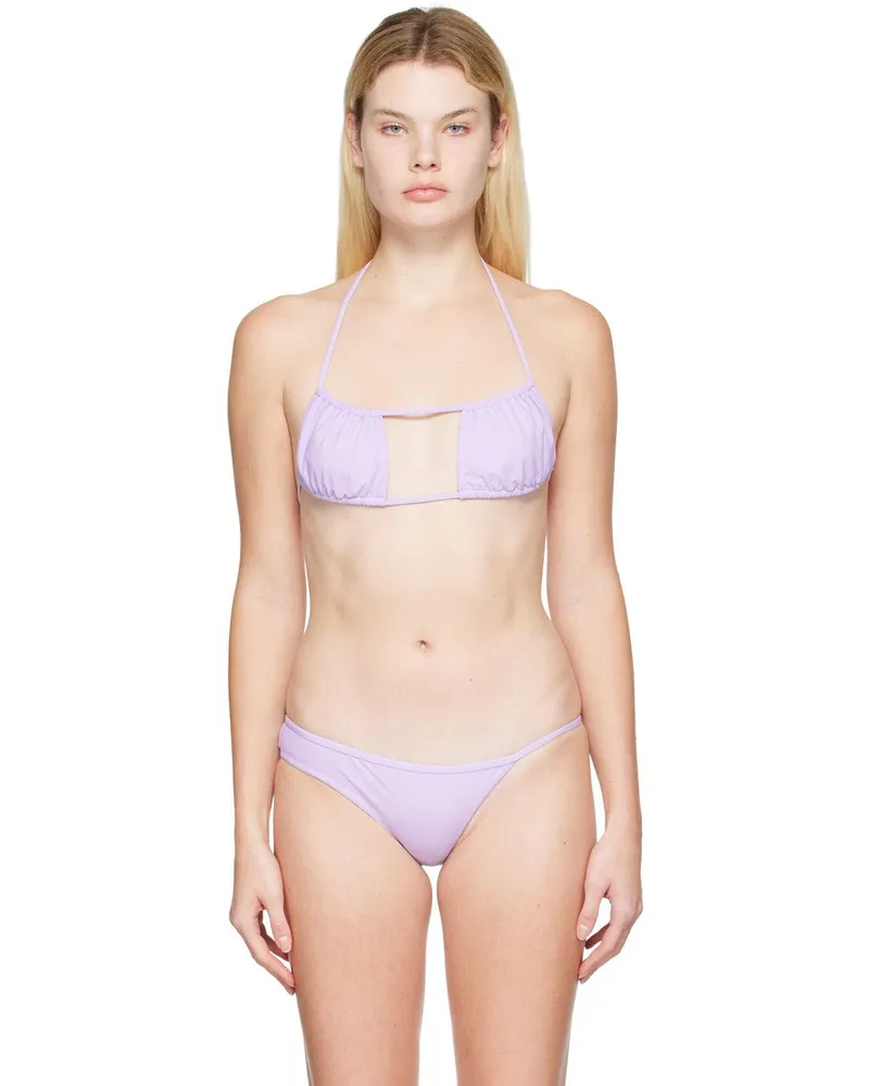 Christopher Esber Purple Asymmetric Bikini Bottoms Chalky