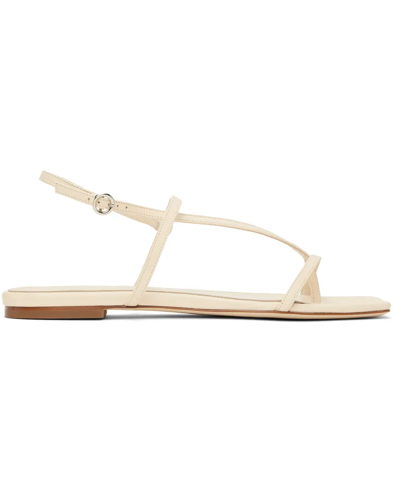 aeyde Off-White Ella Leather Toe-Post Sandals Creamy