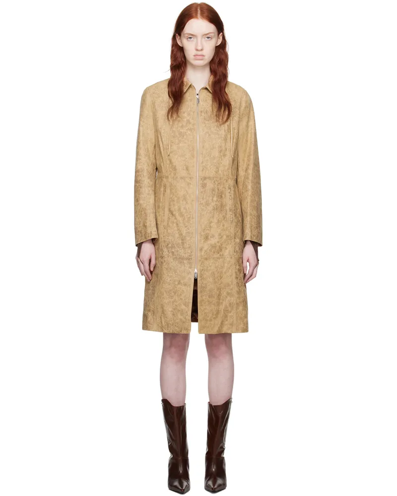 Paloma Wool Beige Ginevra Leather Coat C