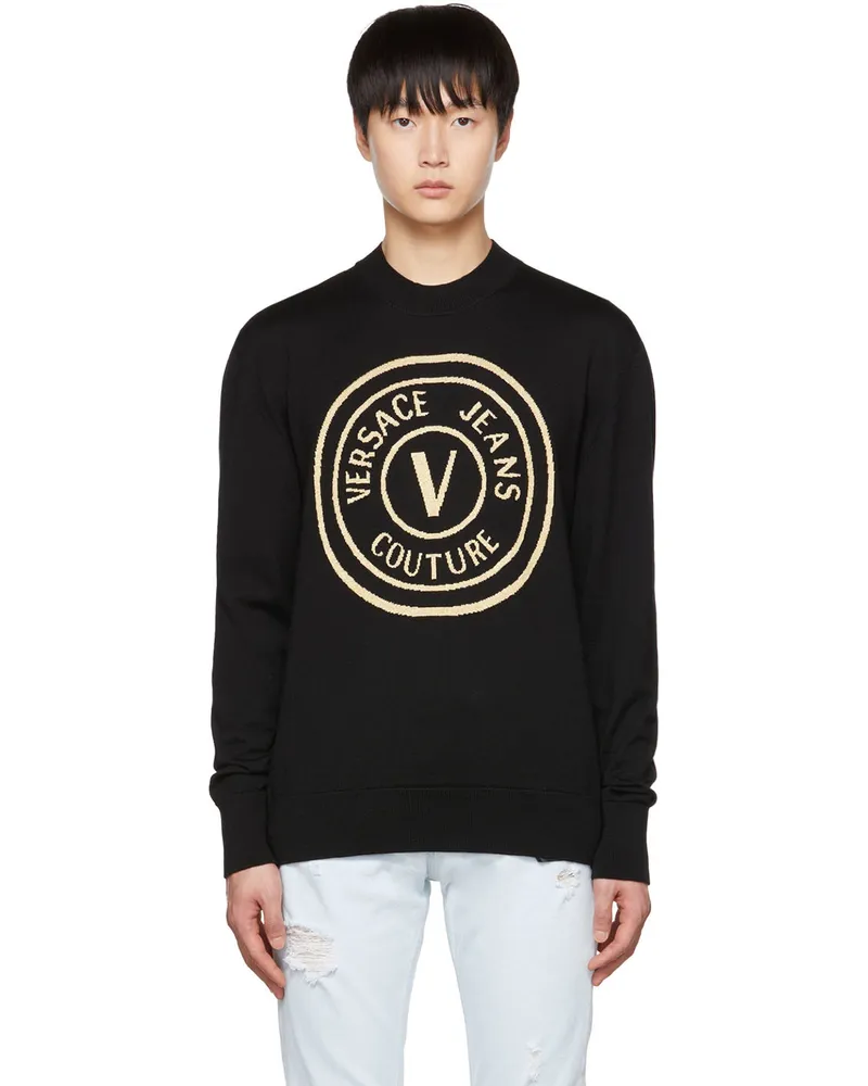 Versace Jeans Black V-Emblem Sweater Ek42