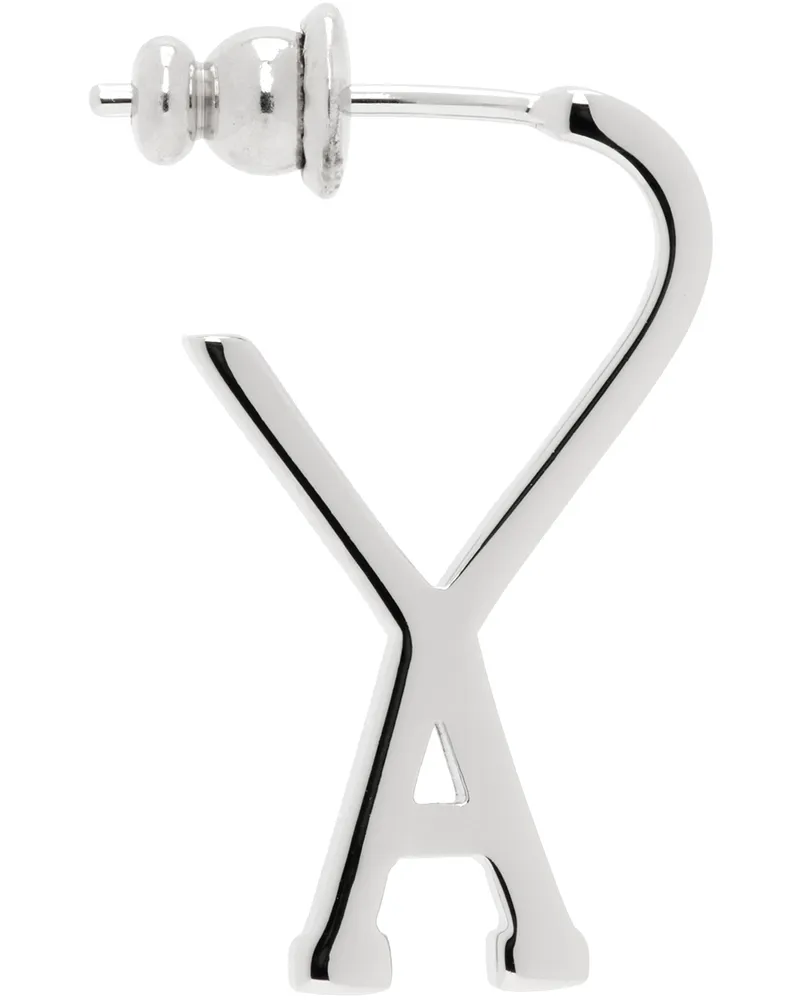 AMI Paris Silver Ami de Coeur Single Earring Silver
