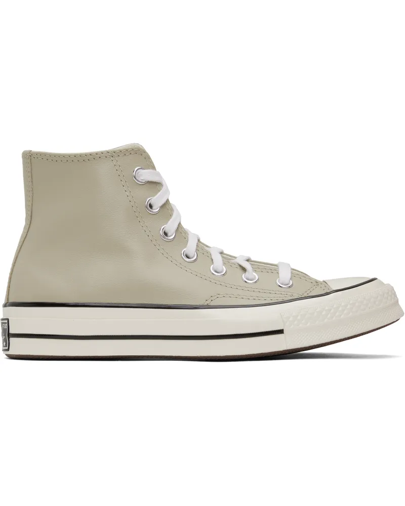 Converse Taupe Chuck 70 Leather High Top Sneakers Pale