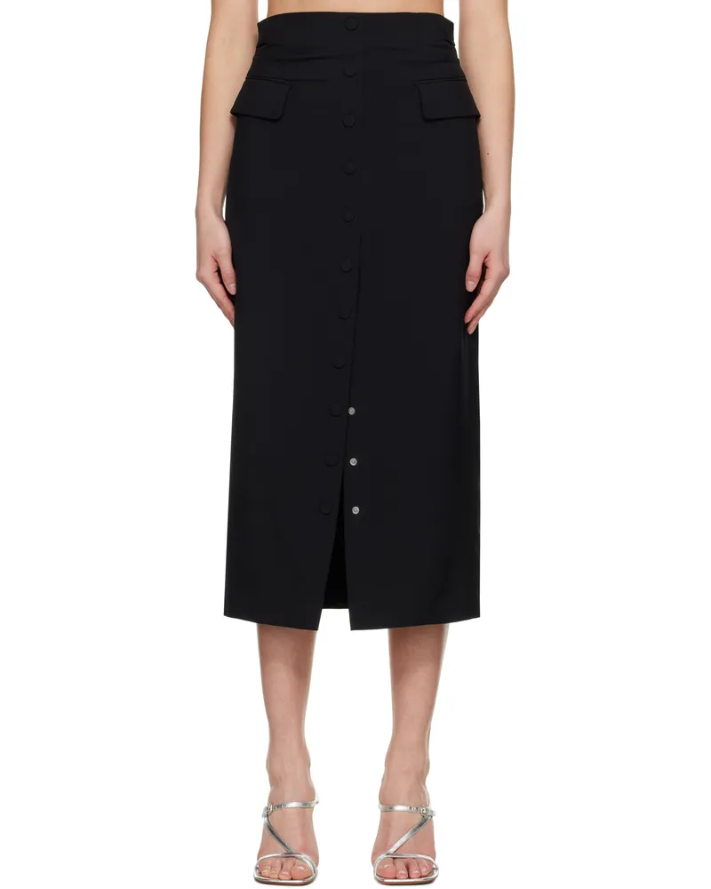 Dries van Noten Black Wool Midi Skirt 900