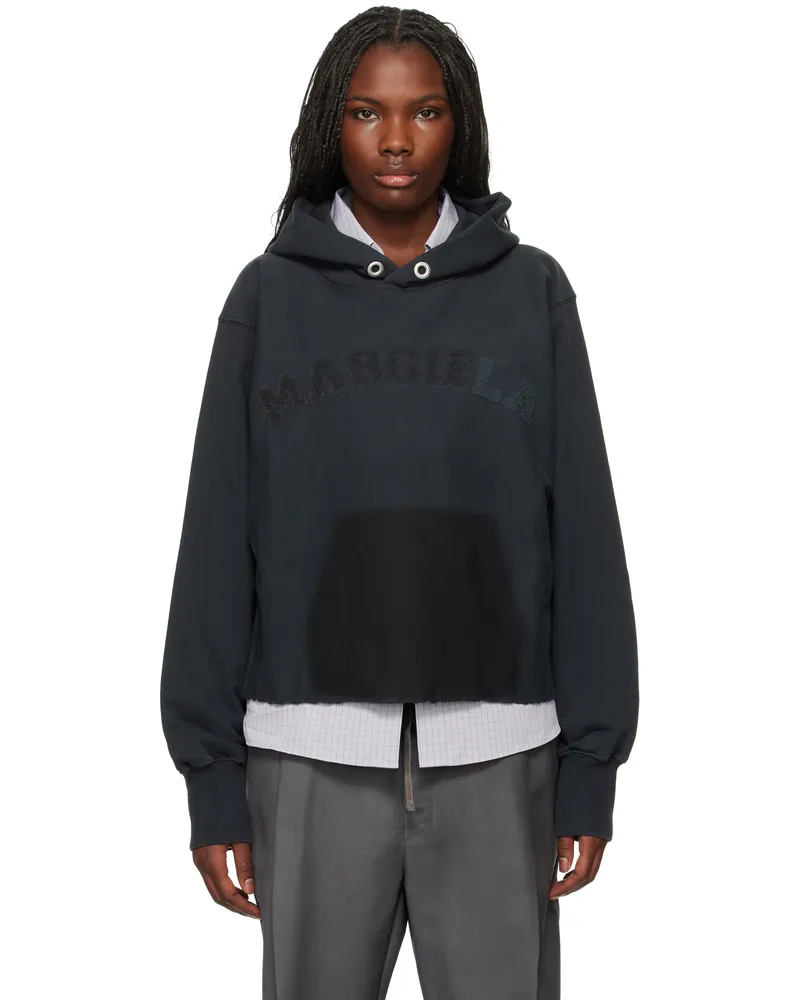 Maison Margiela Black Logo Cotton Hoodie 960