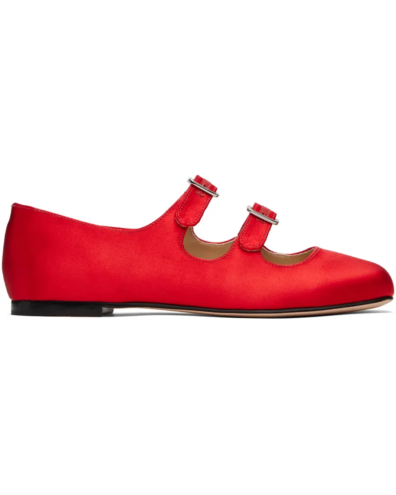 Sandy Liang SSENSE Exclusive Red MJ Double Strap Ballerina Flats 646