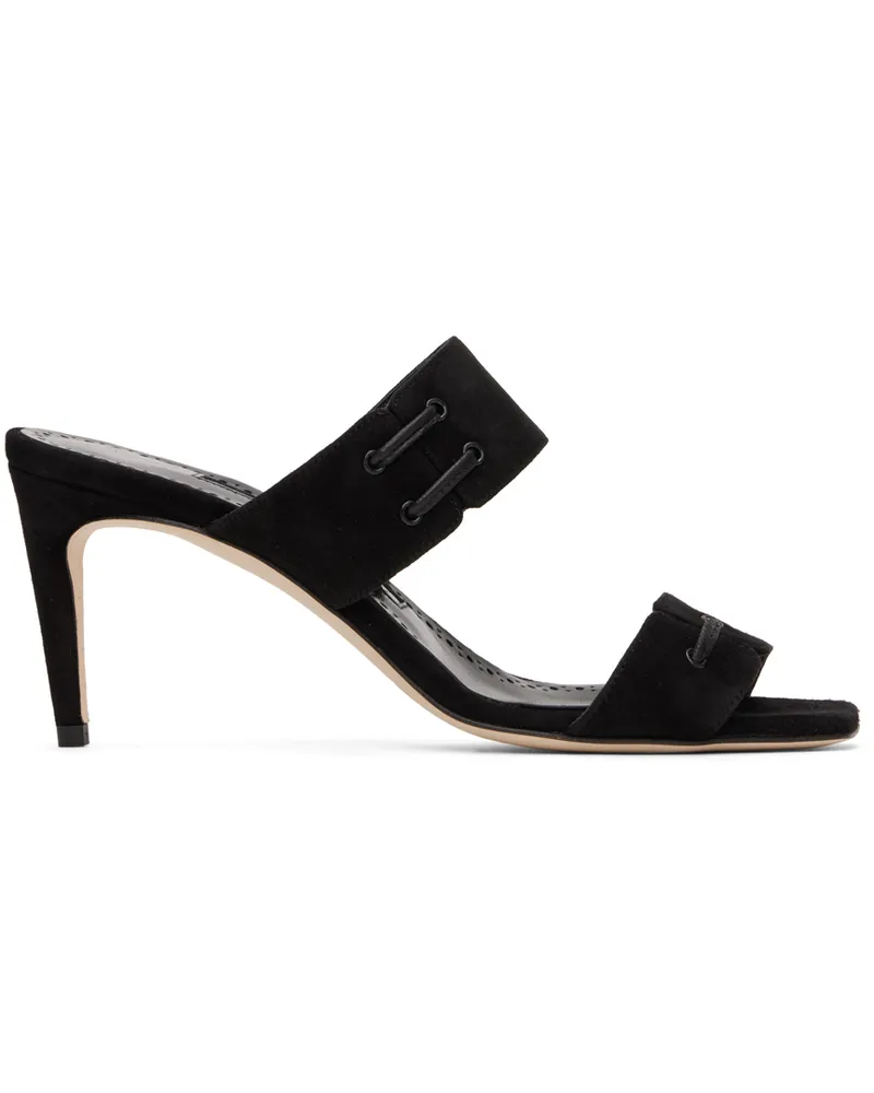 Manolo Blahnik Black Nebre Mules 0004