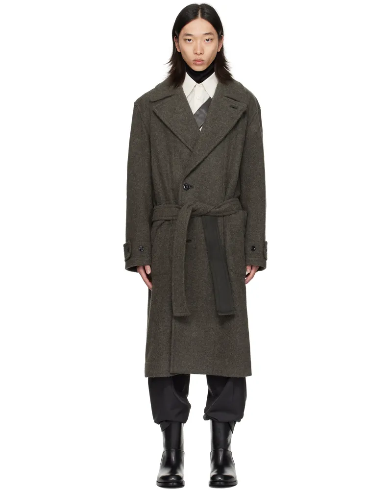 Christophe Lemaire Khaki Soft Coat Dark