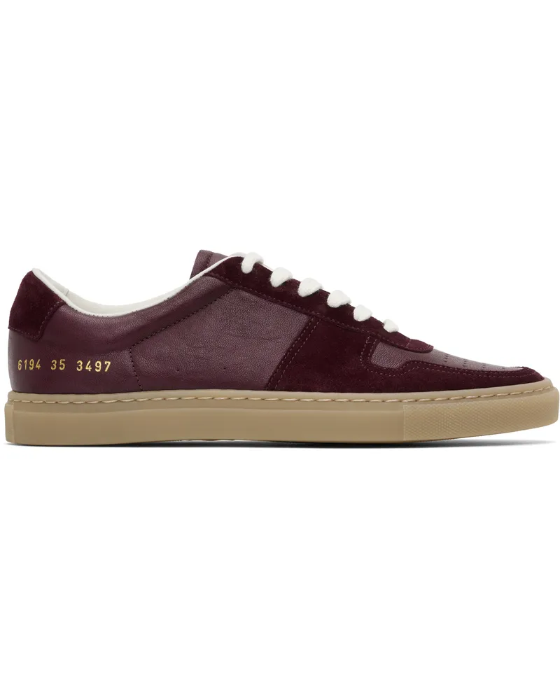 Common Projects Burgundy BBall Duo Slim Sneakers 3497