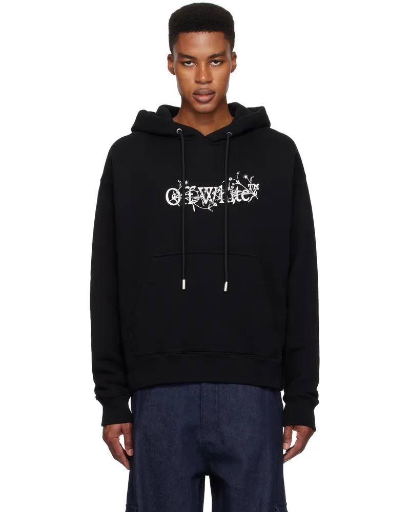 OFF-WHITE Black Bookish Flower Skate Hoodie Black