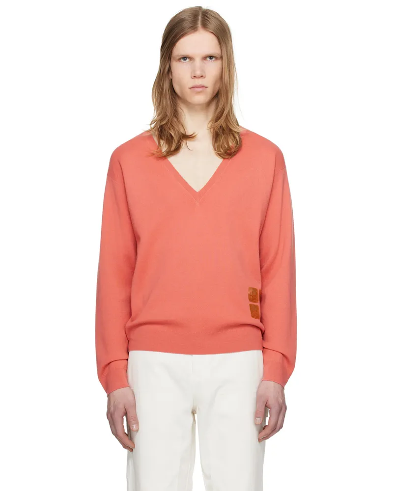 Zankov Pink & Orange V-Neck Sweater Terra