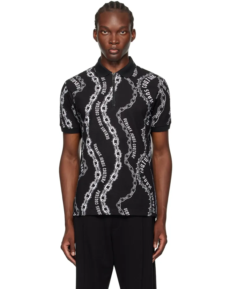 Versace Jeans Black Chain Couture Polo E899-black