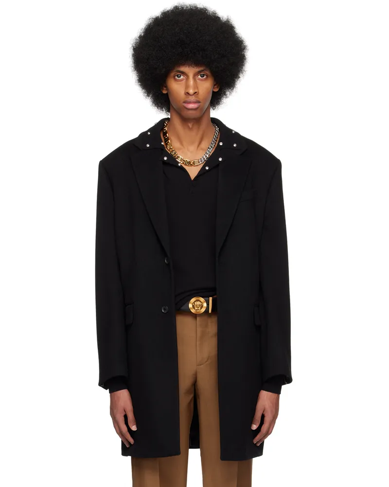 Versace Black Slim Coat 1b000