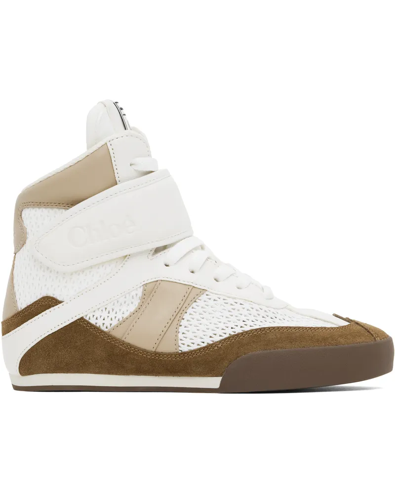 Chloé White & Brown 'Chloé Kick' Sneakers 243