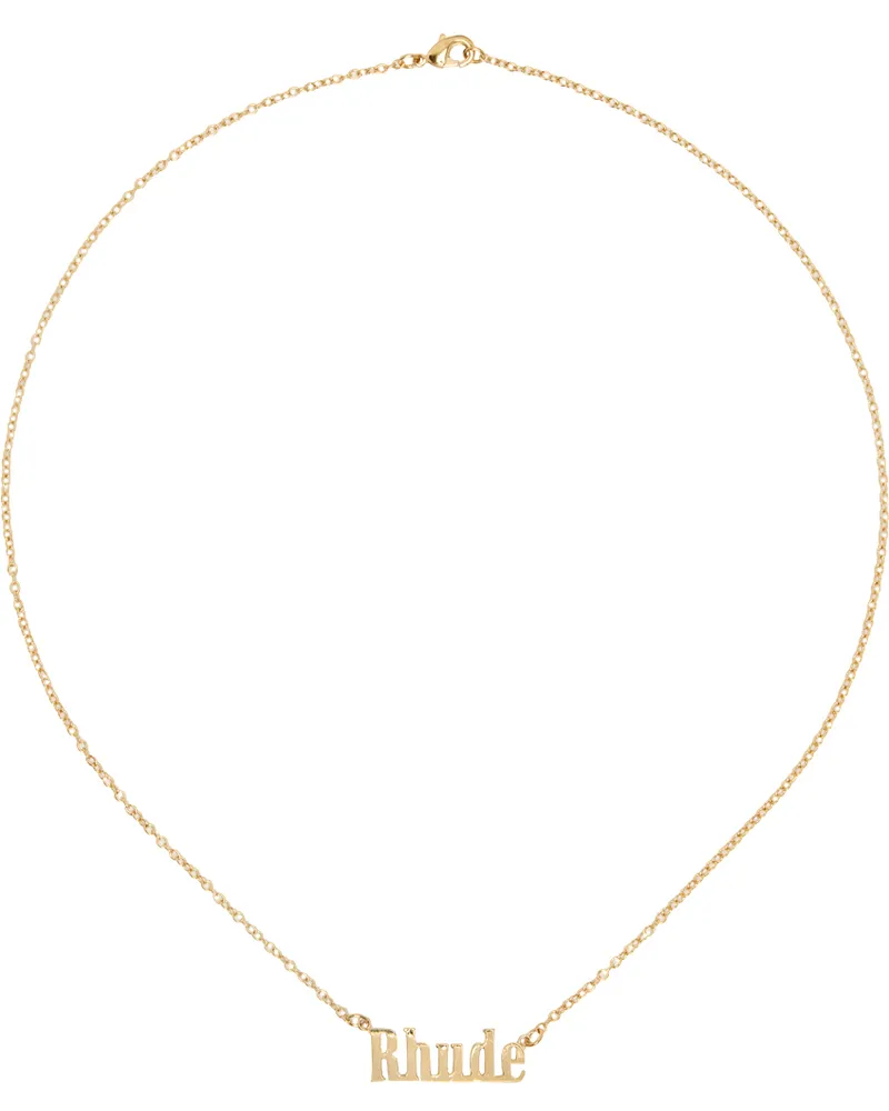 RHUDE Gold Logo Necklace 0125