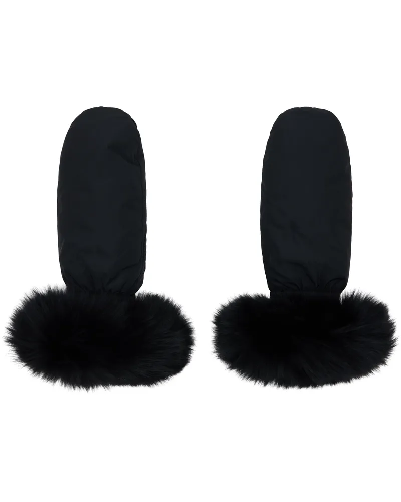 Yves Salomon Black Fox Fur & Down Mittens C99
