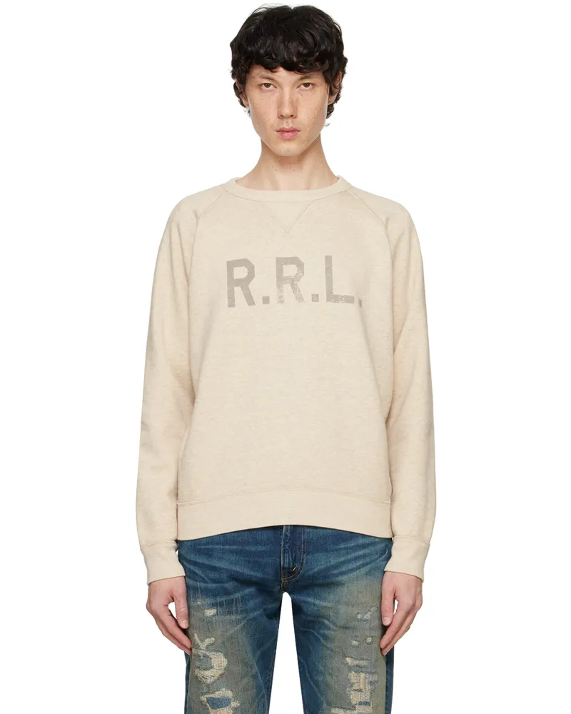 RRL Off-White Logo Fleece Sweatshirt Oatmeal