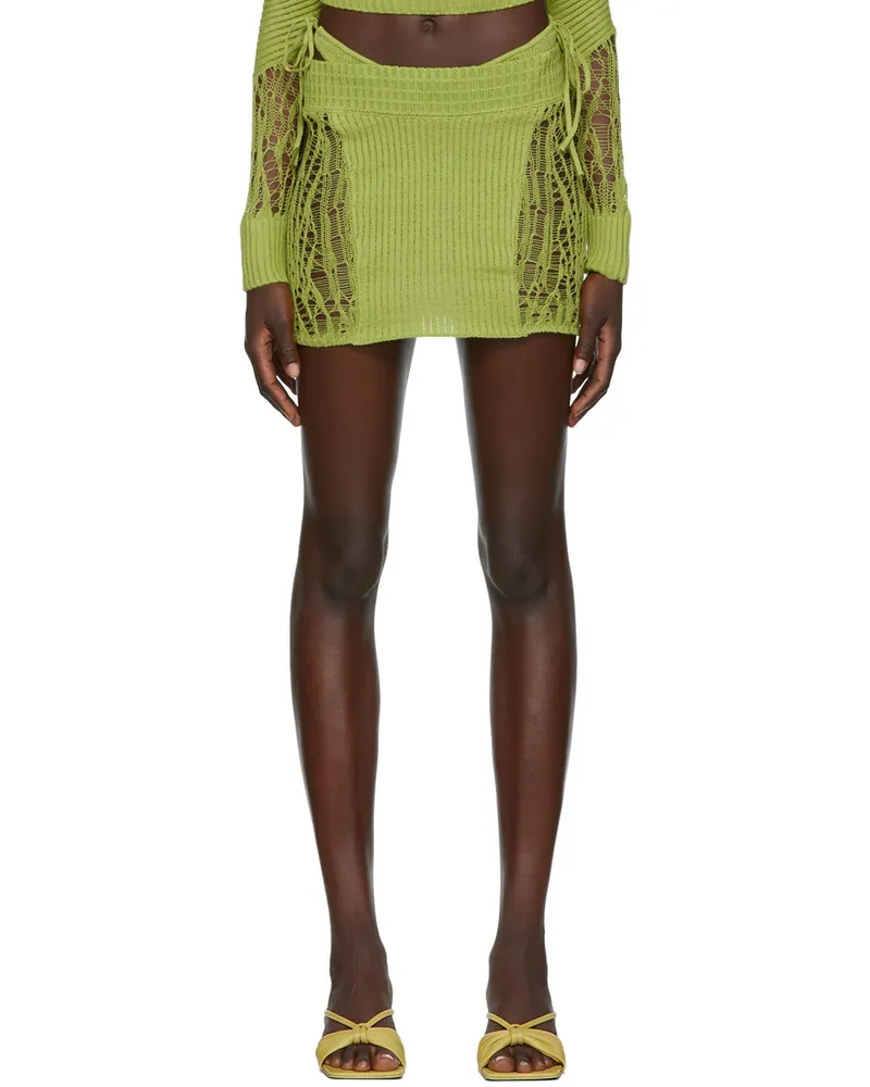 GUIZIO SSENSE Exclusive Green Miniskirt Green