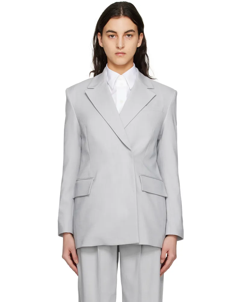 House of Dagmar Blue Classic Blazer Fog