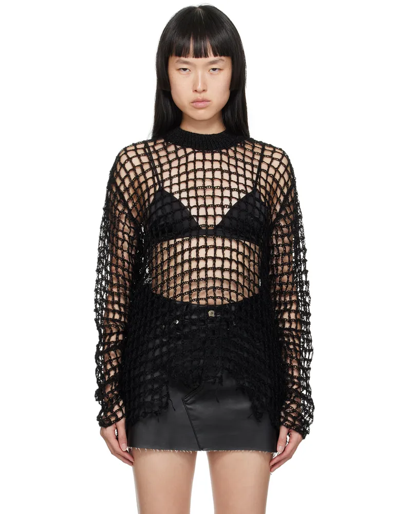 Junya Watanabe Black Frayed Hem Sweater 1