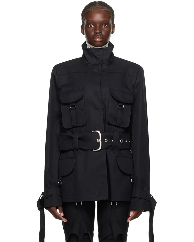 OFF-WHITE Black Belt Jacket Black