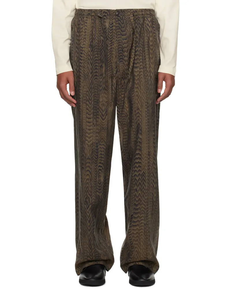 Christophe Lemaire Brown FreelingWaters Edition Printed Pyjama Pants Mu224
